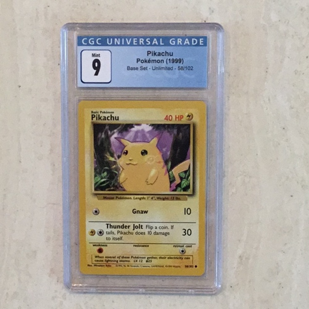 Pokémon Pikachu 58/102 Yellow Cheeks Base Set 1999 CGC 9 - Picture 10 of 10